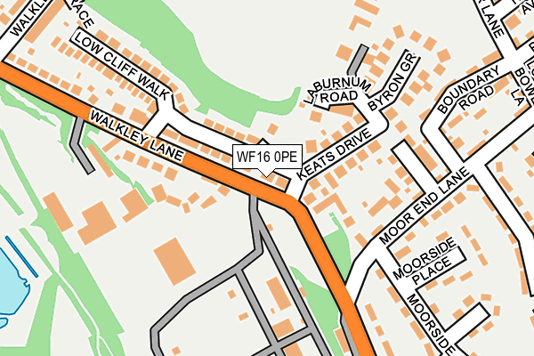 WF16 0PE map - OS OpenMap – Local (Ordnance Survey)