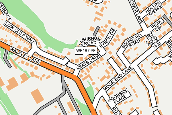 WF16 0PF map - OS OpenMap – Local (Ordnance Survey)