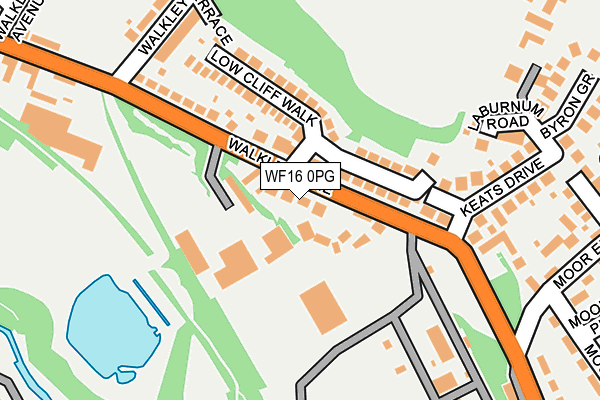 WF16 0PG map - OS OpenMap – Local (Ordnance Survey)