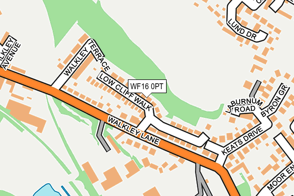 WF16 0PT map - OS OpenMap – Local (Ordnance Survey)