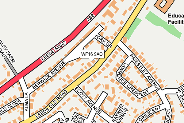 WF16 9AQ map - OS OpenMap – Local (Ordnance Survey)