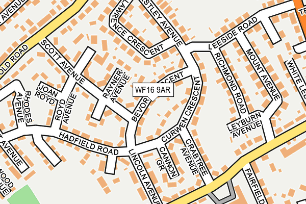 WF16 9AR map - OS OpenMap – Local (Ordnance Survey)
