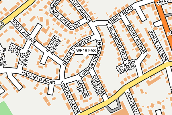 WF16 9AS map - OS OpenMap – Local (Ordnance Survey)