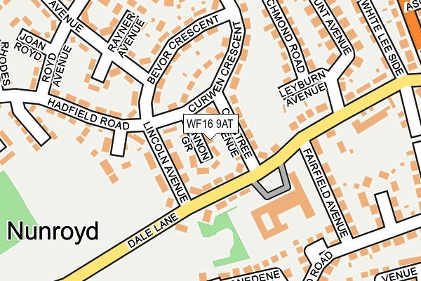 WF16 9AT map - OS OpenMap – Local (Ordnance Survey)