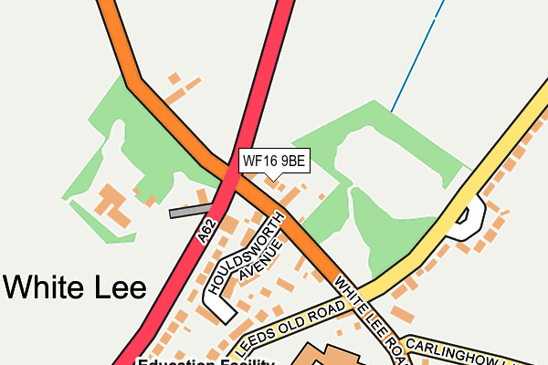 WF16 9BE map - OS OpenMap – Local (Ordnance Survey)