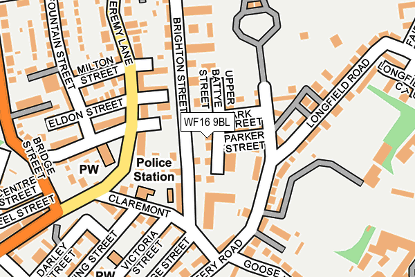 WF16 9BL map - OS OpenMap – Local (Ordnance Survey)