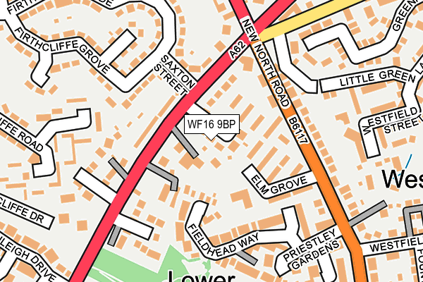 WF16 9BP map - OS OpenMap – Local (Ordnance Survey)