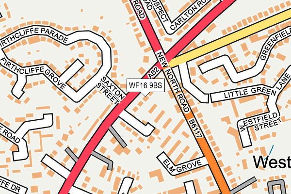 WF16 9BS map - OS OpenMap – Local (Ordnance Survey)