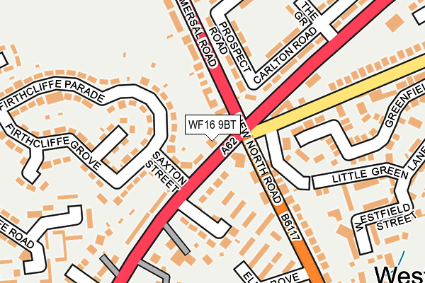 WF16 9BT map - OS OpenMap – Local (Ordnance Survey)
