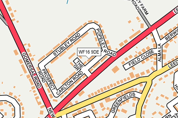 WF16 9DE map - OS OpenMap – Local (Ordnance Survey)