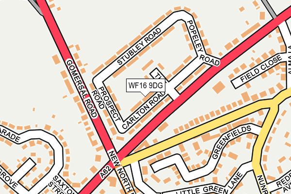 WF16 9DG map - OS OpenMap – Local (Ordnance Survey)