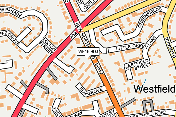 WF16 9DJ map - OS OpenMap – Local (Ordnance Survey)