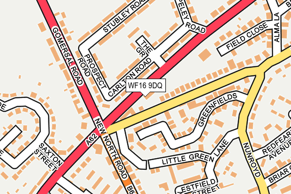 WF16 9DQ map - OS OpenMap – Local (Ordnance Survey)
