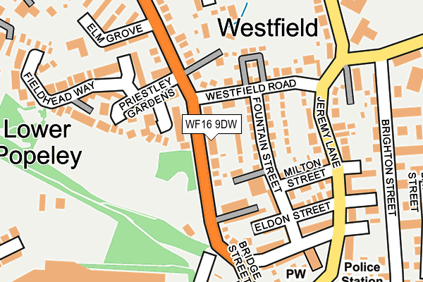WF16 9DW map - OS OpenMap – Local (Ordnance Survey)
