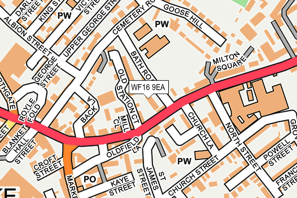 WF16 9EA map - OS OpenMap – Local (Ordnance Survey)