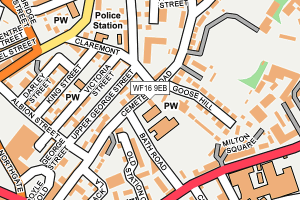 WF16 9EB map - OS OpenMap – Local (Ordnance Survey)