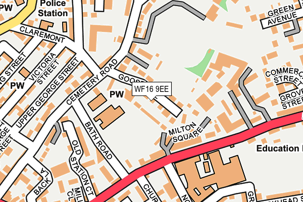 WF16 9EE map - OS OpenMap – Local (Ordnance Survey)