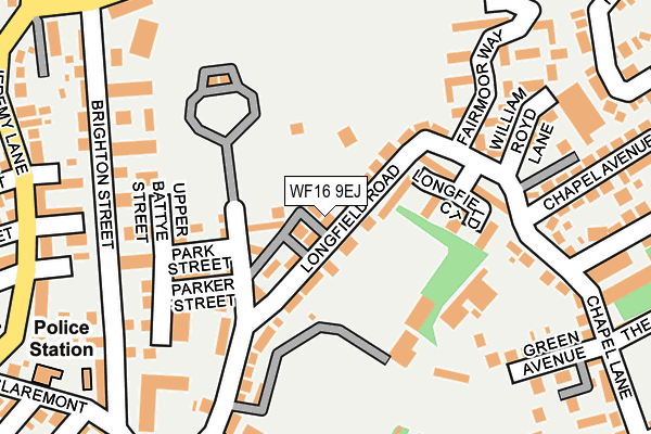 WF16 9EJ map - OS OpenMap – Local (Ordnance Survey)
