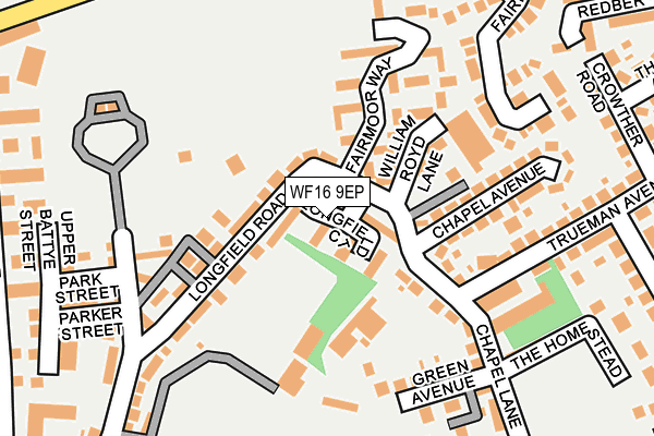 WF16 9EP map - OS OpenMap – Local (Ordnance Survey)