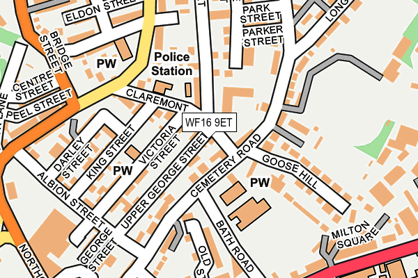 WF16 9ET map - OS OpenMap – Local (Ordnance Survey)