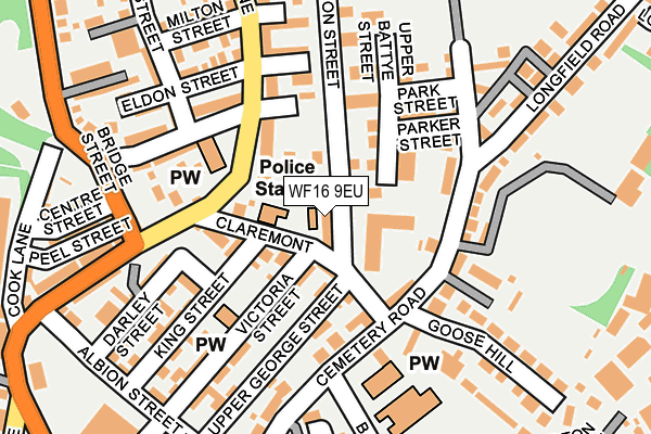 WF16 9EU map - OS OpenMap – Local (Ordnance Survey)