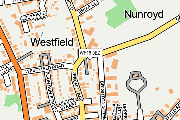 WF16 9EZ map - OS OpenMap – Local (Ordnance Survey)