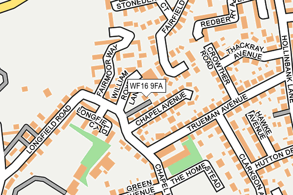 WF16 9FA map - OS OpenMap – Local (Ordnance Survey)