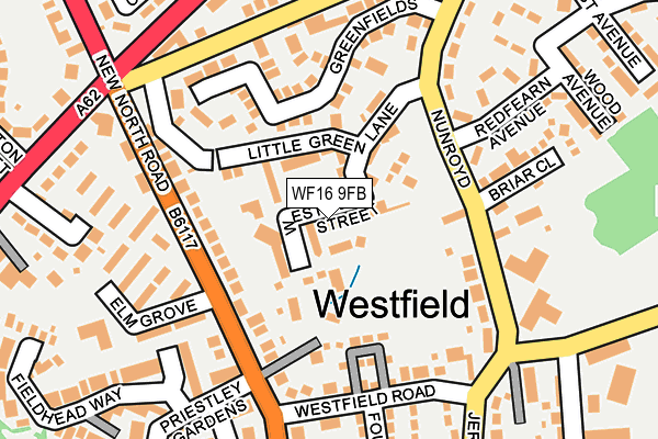 WF16 9FB map - OS OpenMap – Local (Ordnance Survey)