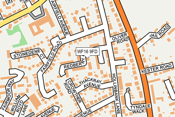WF16 9FD map - OS OpenMap – Local (Ordnance Survey)