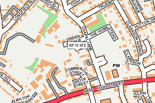 WF16 9FE map - OS OpenMap – Local (Ordnance Survey)