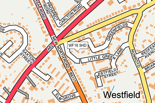 WF16 9HD map - OS OpenMap – Local (Ordnance Survey)