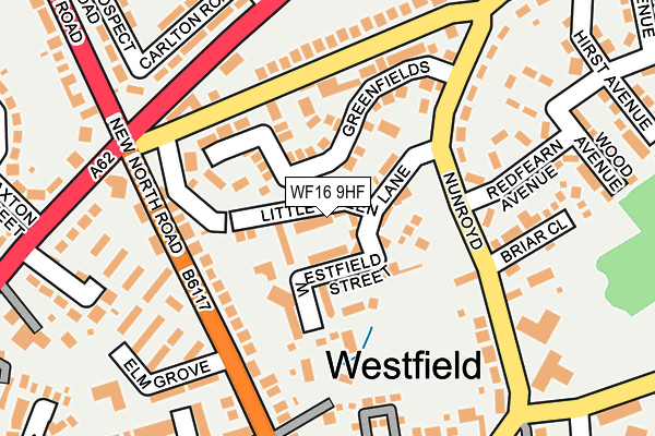WF16 9HF map - OS OpenMap – Local (Ordnance Survey)