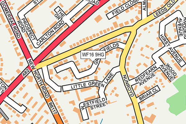 WF16 9HG map - OS OpenMap – Local (Ordnance Survey)
