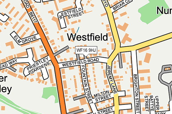 WF16 9HJ map - OS OpenMap – Local (Ordnance Survey)