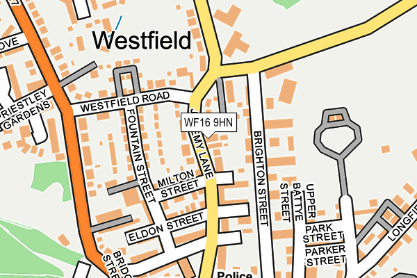 WF16 9HN map - OS OpenMap – Local (Ordnance Survey)