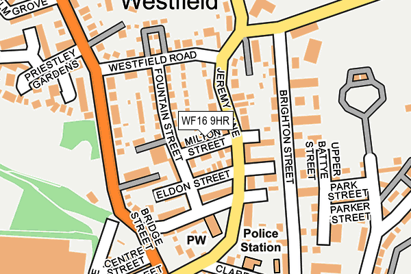 WF16 9HR map - OS OpenMap – Local (Ordnance Survey)