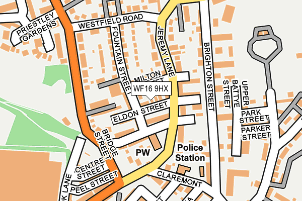 WF16 9HX map - OS OpenMap – Local (Ordnance Survey)