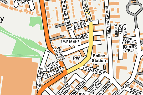 WF16 9HZ map - OS OpenMap – Local (Ordnance Survey)