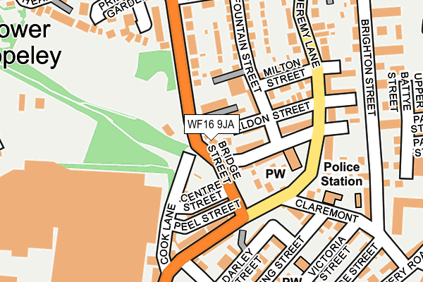 WF16 9JA map - OS OpenMap – Local (Ordnance Survey)