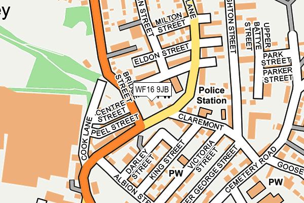 WF16 9JB map - OS OpenMap – Local (Ordnance Survey)