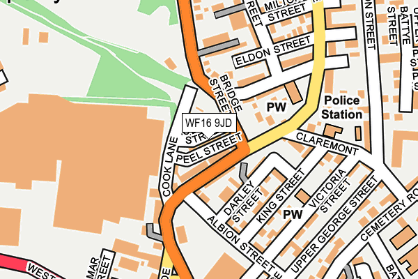 WF16 9JD map - OS OpenMap – Local (Ordnance Survey)