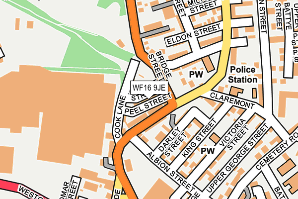 WF16 9JE map - OS OpenMap – Local (Ordnance Survey)