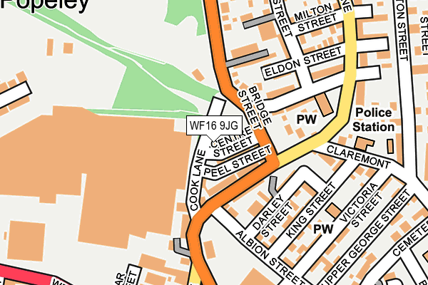 WF16 9JG map - OS OpenMap – Local (Ordnance Survey)