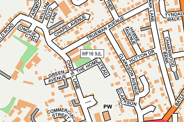 WF16 9JL map - OS OpenMap – Local (Ordnance Survey)