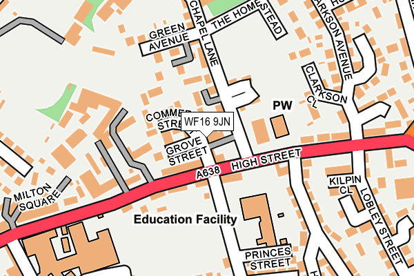 WF16 9JN map - OS OpenMap – Local (Ordnance Survey)
