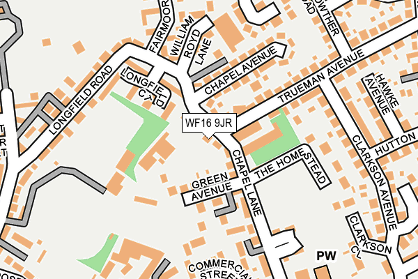 WF16 9JR map - OS OpenMap – Local (Ordnance Survey)