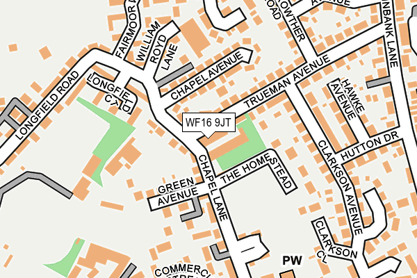 WF16 9JT map - OS OpenMap – Local (Ordnance Survey)