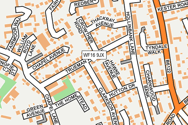 WF16 9JX map - OS OpenMap – Local (Ordnance Survey)