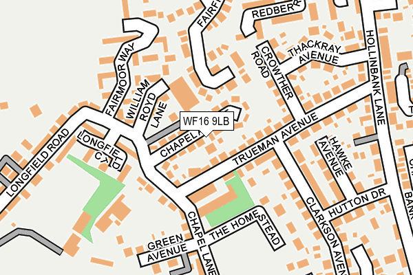 WF16 9LB map - OS OpenMap – Local (Ordnance Survey)