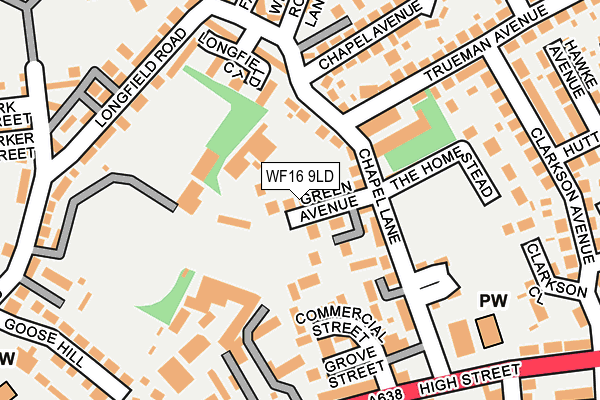 WF16 9LD map - OS OpenMap – Local (Ordnance Survey)